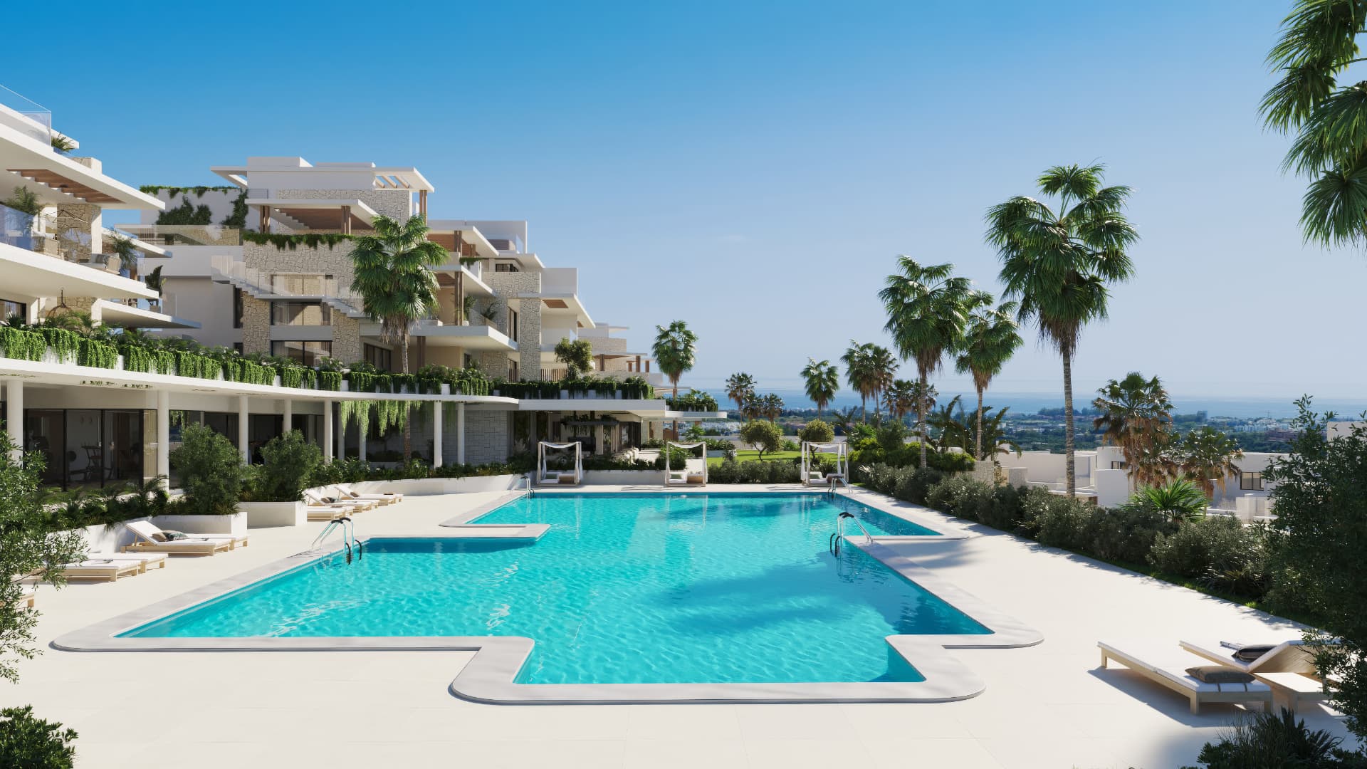Pool and sea view at Altezza Suites